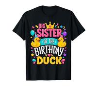 Big Sister of The Birthday Duck Cute Family Matching Party Camiseta
