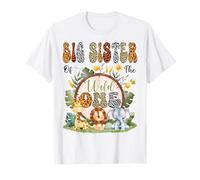 Big Sister Of The Wild One Primer Bday Safari Jungle Animal Camiseta