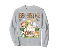 Big Sister Of The Wild One Safari Jungle 1er Cumpleaños Niños Sudadera