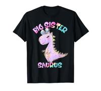Big Sister Saurus Girl Dinosaur Matching Sisters, Nuevo bebé Camiseta