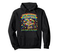 Big Sisters Fight Too Autism Concientización Puzzle Labios Sudadera con Capucha