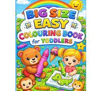 Big size easy colouring book for toddlers ages 4-6 age. simple pictures cute animals, ice cream, unicorn ,pizza, flower, food | first colouring book for kids
