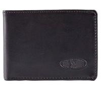 Big Skinny Men's Compact Sports Leather Bi-Fold Slim Wallet, Holds Up to 20 Cards, Black
