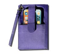 Big Skinny teléfono MyPhone-Cartera Delgada Plegable para Mujer, tamaño Grande, con Capacidad para hasta 20 Tarjetas, Color Morado, Talla única