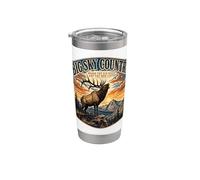 Big Sky Country Donde The Elk Bugle y los hombres escuchan Montana Vaso térmico de acero inoxidable de doble pared