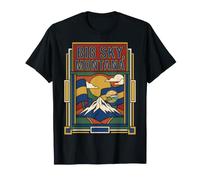 Big Sky Montana Bandera Montana Paisaje Vintage Arte de Viaje Camiseta
