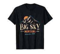 Big Sky Montana Mountain State - Recuerdo Retro para Viajes al Aire Libre Camiseta