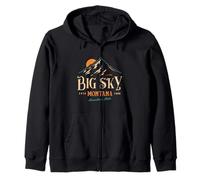 Big Sky Montana Mountain State - Recuerdo Retro para Viajes al Aire Libre Sudadera con Capucha