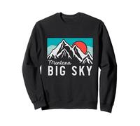 Big Sky Montana Retro Montana Puesta del Sol Esquí Snowboard Sudadera