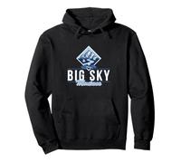 Big Sky Montana Retro Montana Río Vintage Esquí Senderismo Sudadera con Capucha