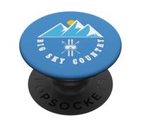 Big Sky País Montana Esquí Retro Geométrico Montaña PopSockets PopGrip Adhesivo