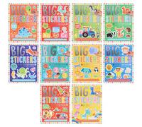 Big Stickers for Little Hands Assortment 10 Books Collection Set (Woodland Friends, Ocean Creatures, ABC, 123, Animals, All About Me, Dinosaur Island, Farm Friends, Magical Unicorns & Mighty Machines)