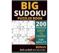 Big Sudoku Puzzles Book | Easy to Very Hard | Large Print Sudoku with Solutions for Adults: Large print Sudoku puzzles ranging from easy, medium, ... Boost memory, focus, and mental agility.