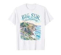 Big Sur California Acuarela Vintage Camiseta