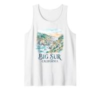 Big Sur California Acuarela Vintage Camiseta sin Mangas