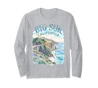 Big Sur California Acuarela Vintage Manga Larga