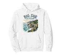 Big Sur California Acuarela Vintage Sudadera con Capucha