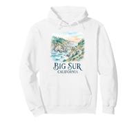 Big Sur California Acuarela Vintage Sudadera con Capucha