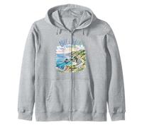 Big Sur California Acuarela Vintage Sudadera con Capucha