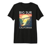 Big Sur California Beach Costa Central Retro Bosque Camping Camiseta Premium