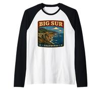 Big Sur California Big Sur Souvenir Viaje por Carretera Camiseta Manga Raglan