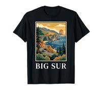 Big Sur California Coastal Highway - Diseño Retro de Viaje Camiseta
