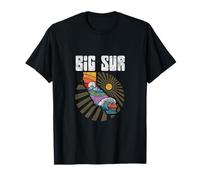 Big Sur California Outdoors Retro Mountains & Waves Camiseta
