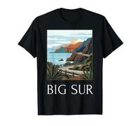 Big Sur California Pacific Coast Scenic Drive - Diseño Retro Camiseta