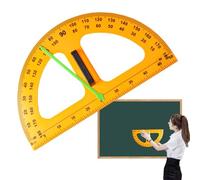 Big Teaching - Brújula transportadora - Regla geométrica multifuncional universal grande, juego triangular de transportador de matemáticas digital, color aleatorio, fácil de borrar en , enseñanza