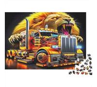 Big Truck 1000Pc Challenging Puzzle Lion on Big Truck for Adults Teens & Seniors Brainteasing Game 52x38cm/1000pcs