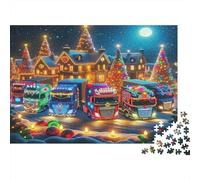 Big Truck 1000Pc Puzzle for Adults & Kids Colorful Trucks at Night Fun Present & Activity for Home Age 12 Years Up 52x38cm/1000pcs