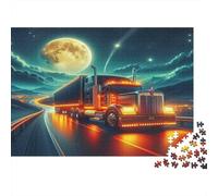 Big Truck Puzzle for Adults & Age 14 Up Truck Under Full Moon Fun Present & Activity for Home Gift 52x38cm/1000pcs