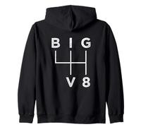 Big V8 Cambio 4 Marchas - Diseño Muscle Car Vintage Sudadera con Capucha