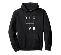 Big V8 Cambio 4 Marchas - Diseño Muscle Car Vintage Sudadera con Capucha