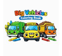 Big Vehicles Coloring Book for Toddlers Ages 1-3 Extra Thick Lines - Big & Simple Trucks and Vehicles for Boys and Girls: Extra Thick Lines - Big Simple Vehicles for Toddlers Ages 1-3
