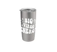 Big Virgo Energy x Virgo Zodiac Retro Vaso térmico de acero inoxidable de doble pared