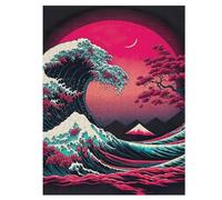 Big Wave Beach Sunset 500 piezas rompecabezas de madera para adultos niños, rompecabezas imposible, juego de habilidad para toda la familia, 55×41cm