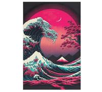Big Wave Beach Sunset Puzzle 1000 piezas, puzzle de madera desafiante para toda la familia, niños adultos a partir de 12 años, 78 × 53 cm