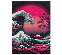 Big Wave Beach Sunset Puzzle de Madera 300 Piezas para Adultos Y Niños, Puzzles Imposible, Juego De Paciencia Colorido, De 12 Años 42×30cm