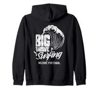 Big Wave Surf Nazaré Portugal Surfista Surf Sudadera con Capucha