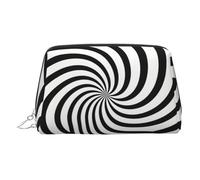 Big Waves in the Sea - Bolsa de maquillaje de viaje, bonita bolsa de cosméticos para mujer, para bolso y uso en movimiento, Líneas mareadas en blanco y negro, One Size, Clásico