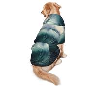 Big Waves in The Sea - Sudadera con capucha para perros medianos y grandes, abrigo de invierno para mascotas, color negro