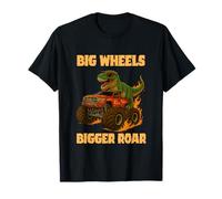Big Wheel Bigger Roar Dino Fan Design Monster Truck Racing Camiseta