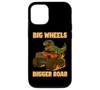 Big Wheel Bigger Roar Dino Fan Design Monster Truck Racing Carcasa para iPhone 12/12 Pro