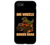 Big Wheel Bigger Roar Dino Fan Design Monster Truck Racing Carcasa para iPhone SE (2020) / 7/8