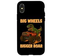 Big Wheel Bigger Roar Dino Fan Design Monster Truck Racing Carcasa para iPhone X/XS