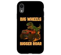 Big Wheel Bigger Roar Dino Fan Design Monster Truck Racing Carcasa para iPhone XR