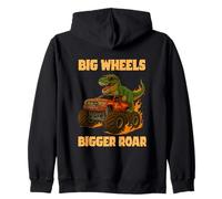 Big Wheel Bigger Roar Dino Fan Design Monster Truck Racing Sudadera con Capucha