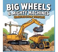 Big Wheels & Mighty Machines Construction Vehicles Coloring Book for Kids Ages 4-8: Fun and Easy Coloring Pages with Excavators, Bulldozers, Cranes, and Dump Trucks - Bold Lines for Little Builders