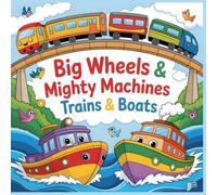 Big Wheels & Mighty Machines Trains and Boats Coloring Book for Kids Ages 4-8: Fun and Easy Coloring Pages with Trains, Boats, and Ships - Bold Lines for Little Explorers